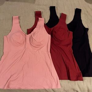 EUC BUNDLE - 3 Knix luxelift tanks, size L+, black, brandy, rosewood